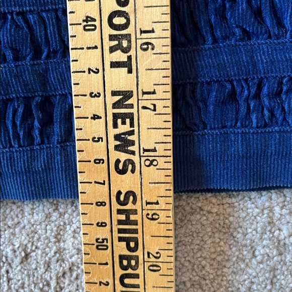 Boden Blue Corduroy Mini Skirt with ruffle accents Size 8 - Picture 6 of 7